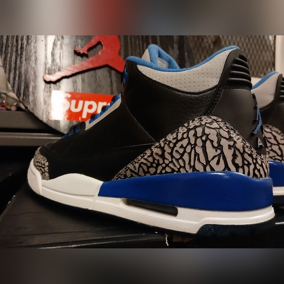 Retro Jordan 3 Sport Blue Cements Size 9 - Picture 1 of 13